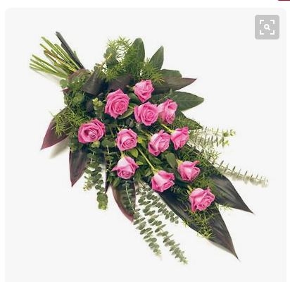 Virágposta - Sírcsokor pink rózsákkal